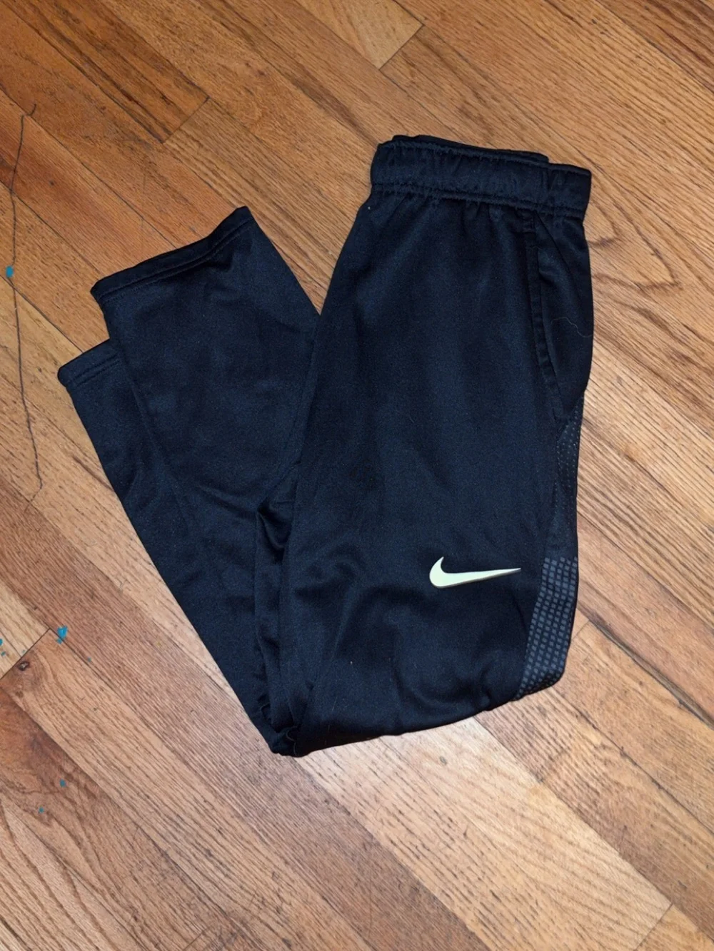 Nike Kids Black Joggers with White Swoosh